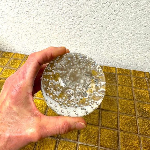 MCM/Vintage Murano Clear Bullecante Ball or Paperweight. 1950’s. - Picture 3 of 5